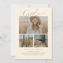 Classy Script Graduation Announcement Card