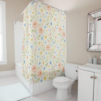 Classy Shabby Chic French Floral Art Pattern Shower Curtain
