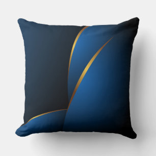 Classy Shades of Blue and Gold Pillow