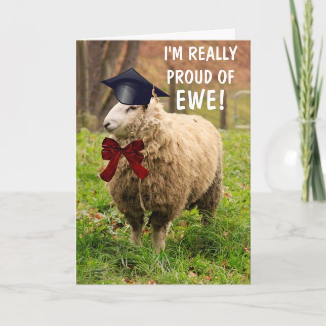 Classy Sheep Graduation Card (Front)