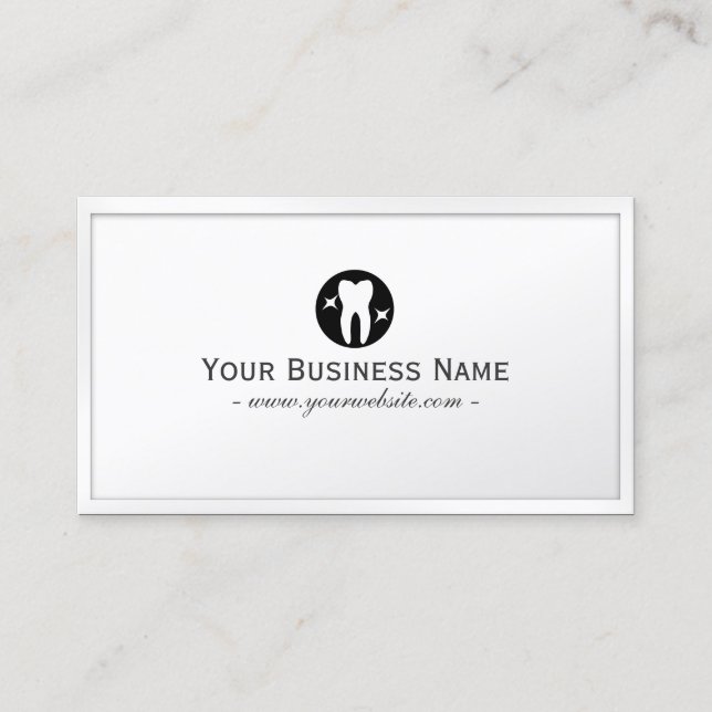 Classy Shiny Teeth Dental Business Card (Front)