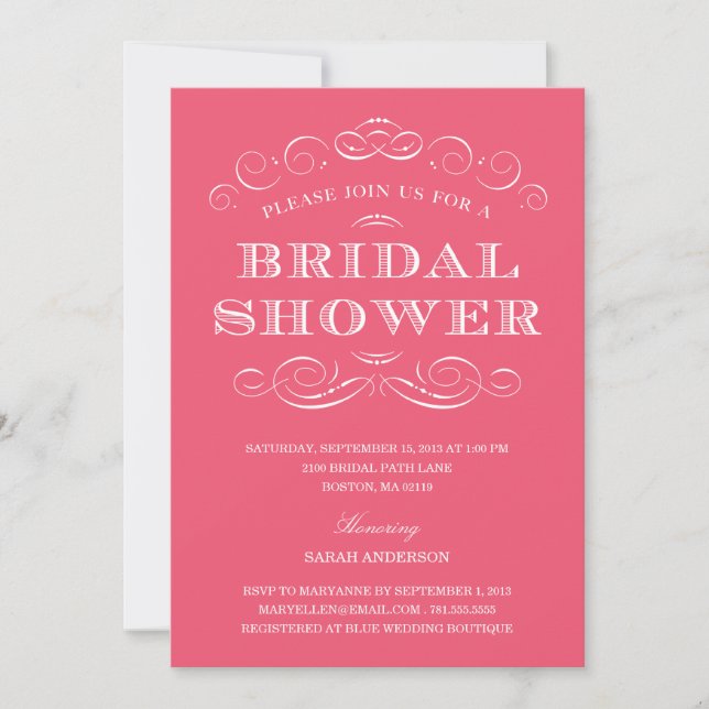 CLASSY SHOWER | BRIDAL SHOWER INVITATION (Front)