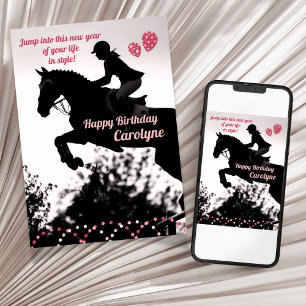 Classy Showjumping Birthday Card for Girls