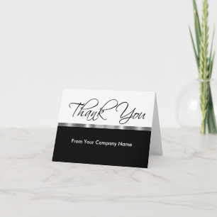 Classy Silver Design Thank You Cards For Business 