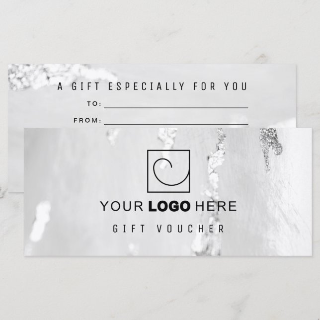 Classy Silver Foil Gift Voucher/Certificate (Front/Back)