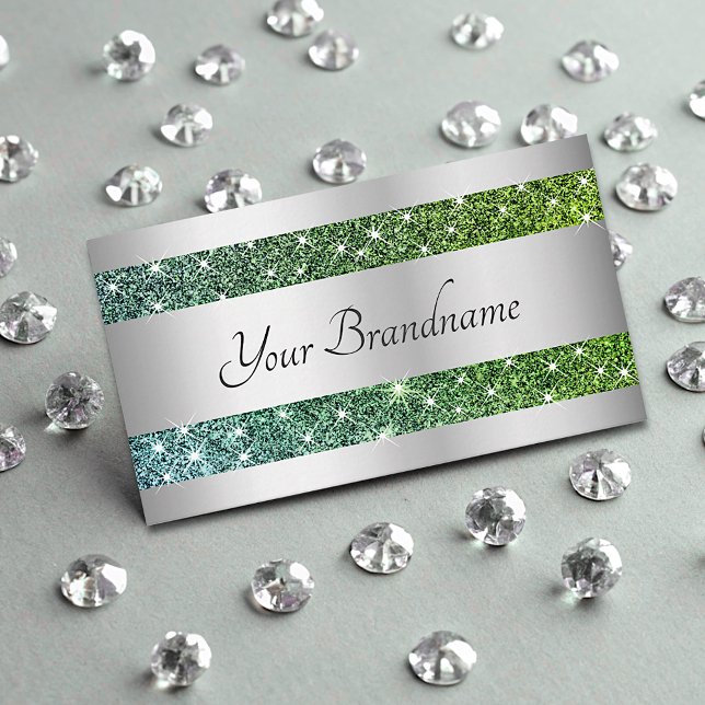 Classy Silver Gradient Effect Glitter Spark Stars Business Card (Creator Uploaded)