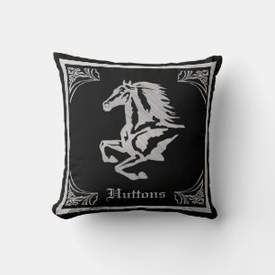 CLASSY SILVER HORSE SILHOUETTE CUSHION