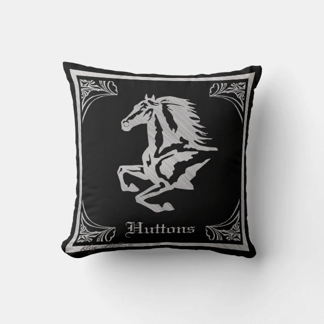 CLASSY SILVER HORSE SILHOUETTE CUSHION (Front)
