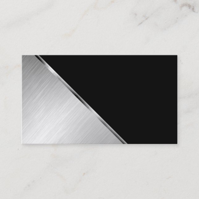 Classy Silver On Black Professional Business Cards (Front)