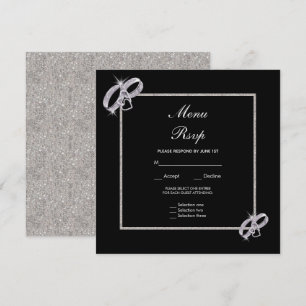Classy Silver Wedding Rings Wedding Menu Rsvp Invitation