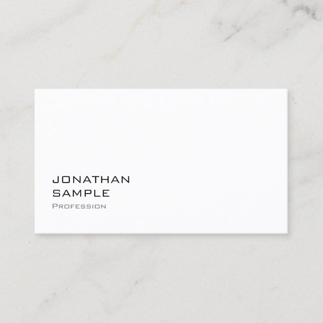 Classy Simple Design Modern Trendy Cool Plain Business Card (Front)