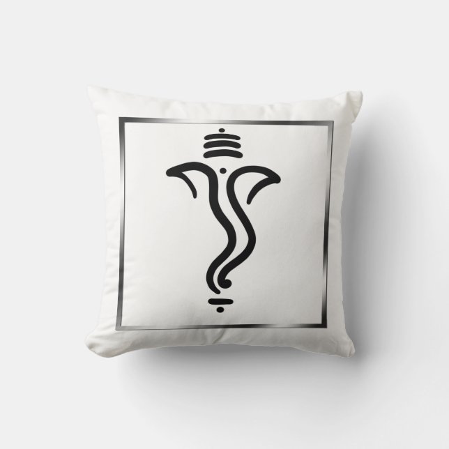 Classy Simple Ganesha/Indian God Cushion (Front)