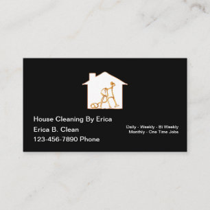 Classy Simple House Cleaning Service Business Card