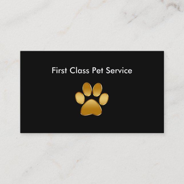 Classy Simple Pet Service Business Card (Front)