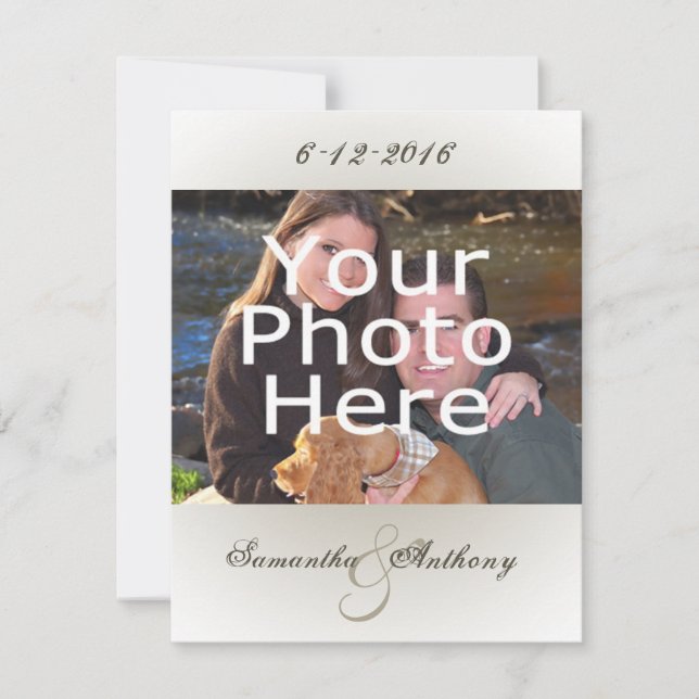 Classy Simple Photo Wedding Invitations (Front)