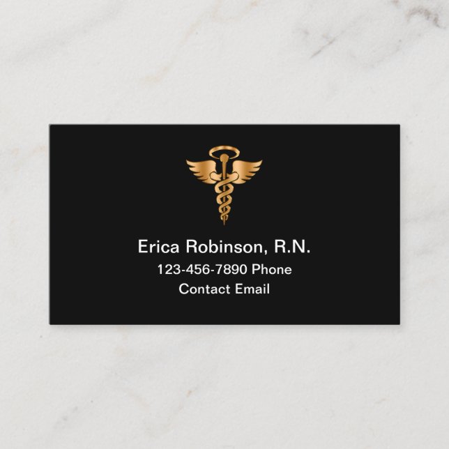 Classy Simple Registered Nurse Angel Business Card (Front)