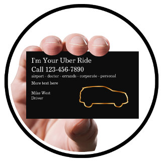 Classy Simple Rideshare Taxi Driver Business Card