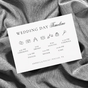 Classy Simple Wedding Day Timeline Order of Events Enclosure Card