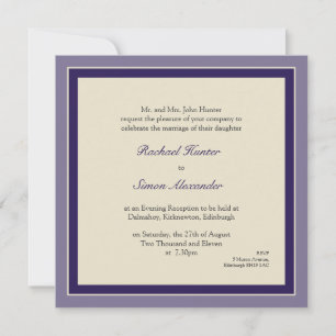 Classy Simple Wedding Invitation - Purple