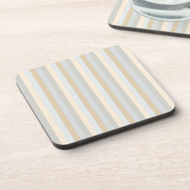Classy Soft Coloured Greys Vertical Stripes Coaster (Left Side)