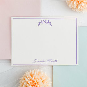 Classy Soft Lavender Bow Thin Border Formal Card