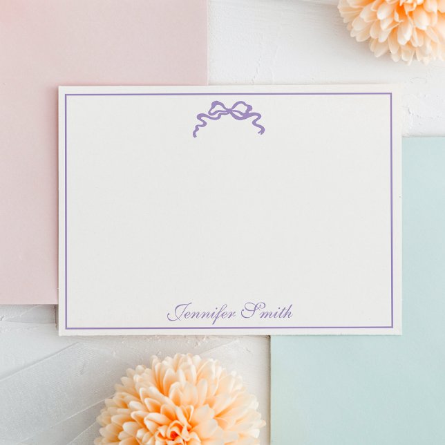 Classy Soft Lavender Bow Thin Border Formal Card (Creator Uploaded)