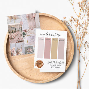 Classy Soft Pink Gold Wedding colours Palette Card