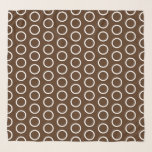 Classy Sophisticated Cocoa Brown White Tiled Art Scarf<br><div class="desc">This chic design features tiled white rings against a vibrant rich cocoa brown background.</div>