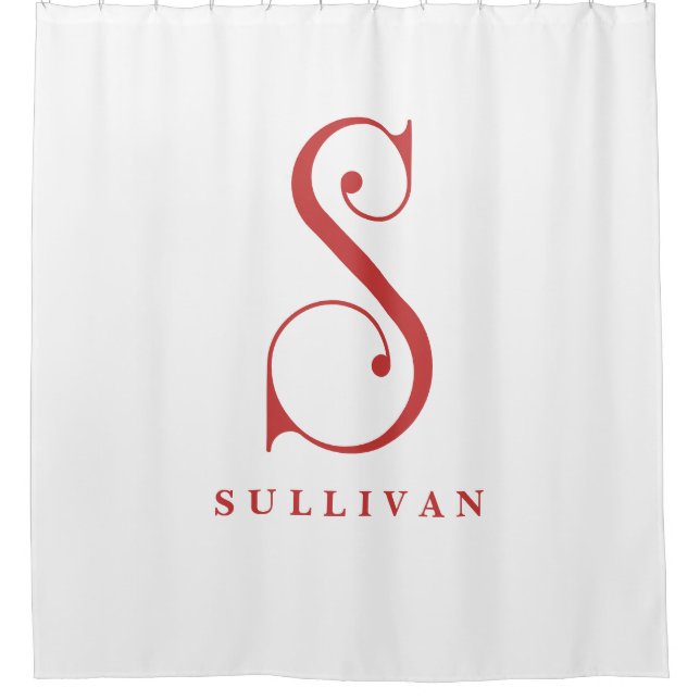 Classy Sophisticated Elegant Monogram S Custom Shower Curtain (Front)