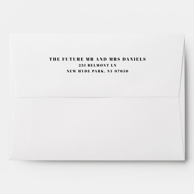 Classy Sophisticated Return Address White Envelope (Back (Top Flap))