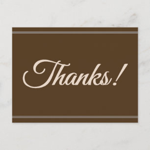 Classy & Sophisticated "Thanks!" Postcard