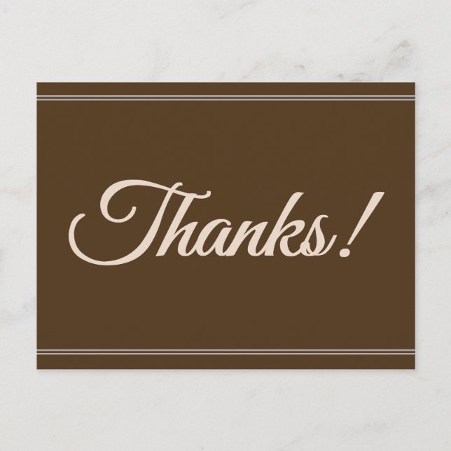 Classy & Sophisticated "Thanks!" Postcard (Front)
