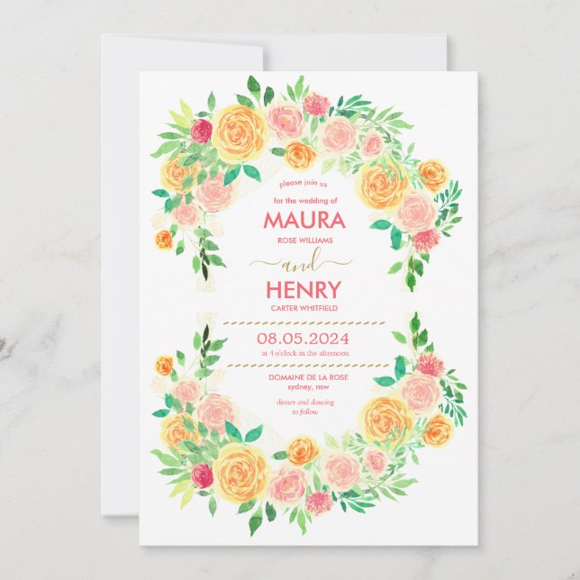 Classy Spring Wildflower Meadow Garden  Invitation (Front)