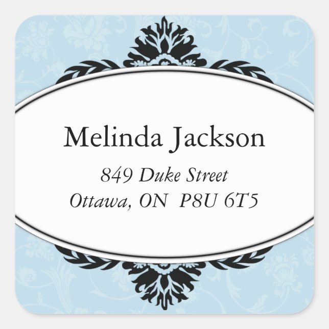 Classy Square Adress Labels (Front)