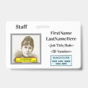 Classy Staff Member Identification Badge ID Badge