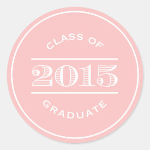 Classy Stamp in Blush   Graduation Sticker