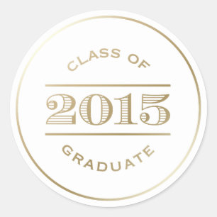 Classy Stamp in White Graduation Sticker