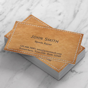 Classy Stitched Leather Sports Agent Business Card