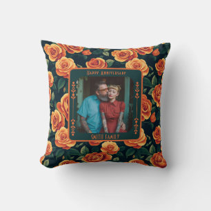 Classy Stylish Golden Anniversary Throw Pillow