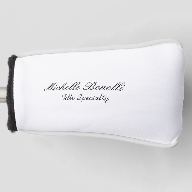 Classy Stylish Script Add Your Name Golf Head Cover (Front)