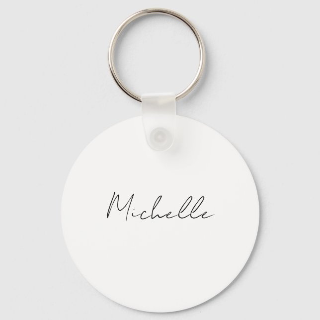 Classy Stylish Script Add Your Name Key Ring (Front)