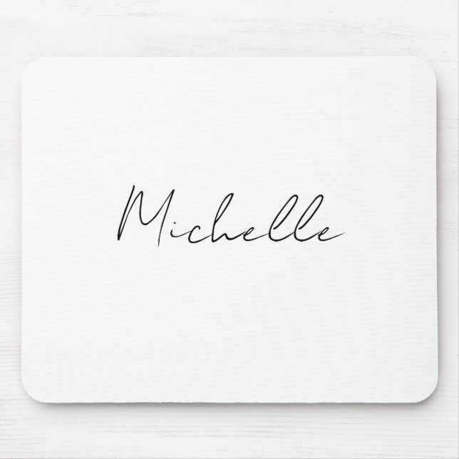 Classy Stylish Script Add Your Name Mouse Pad (Front)