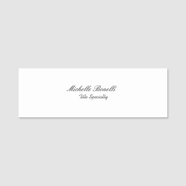 Classy Stylish Script Add Your Name Tag (Front)