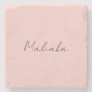 Classy Stylish Script Personalized Name Stone Coaster