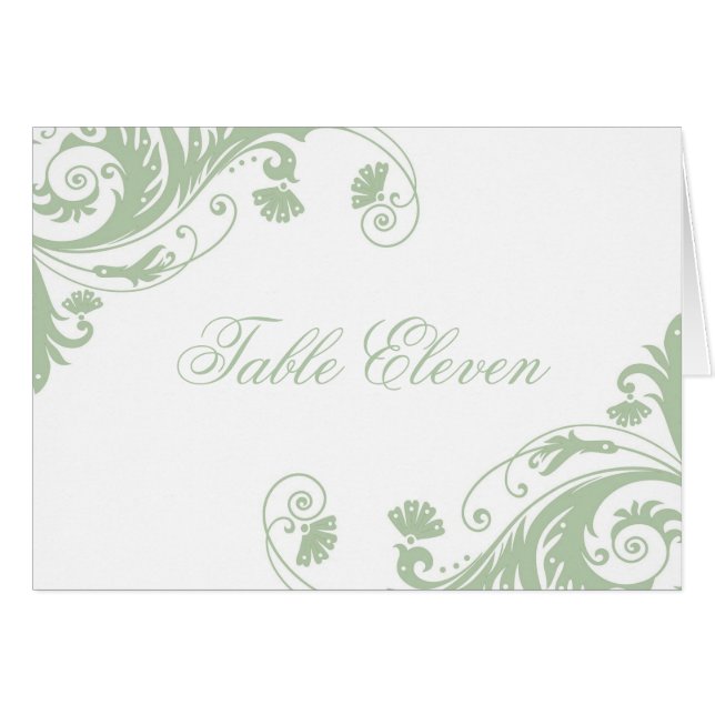 Classy Table Seating Number Cards (Front Horizontal)