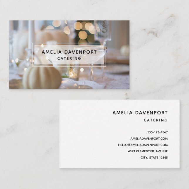 Classy Table with Fancy Place Setting Business Card (Front/Back)