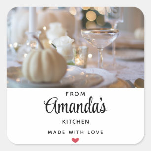 Classy Table with Fancy Place Setting Kitchen Square Sticker