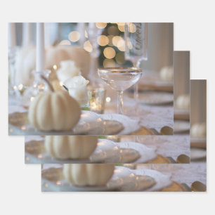 Classy Table with Fancy Place Setting Wrapping Paper Sheet