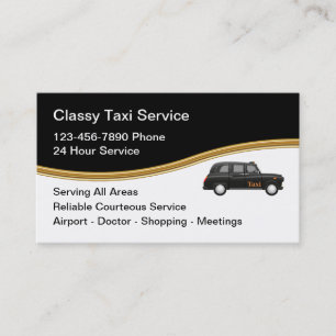 Classy Taxi Service Modern Business Cards