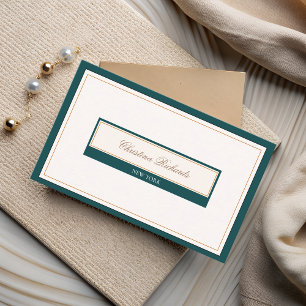 Classy Teal Ivory Business Card